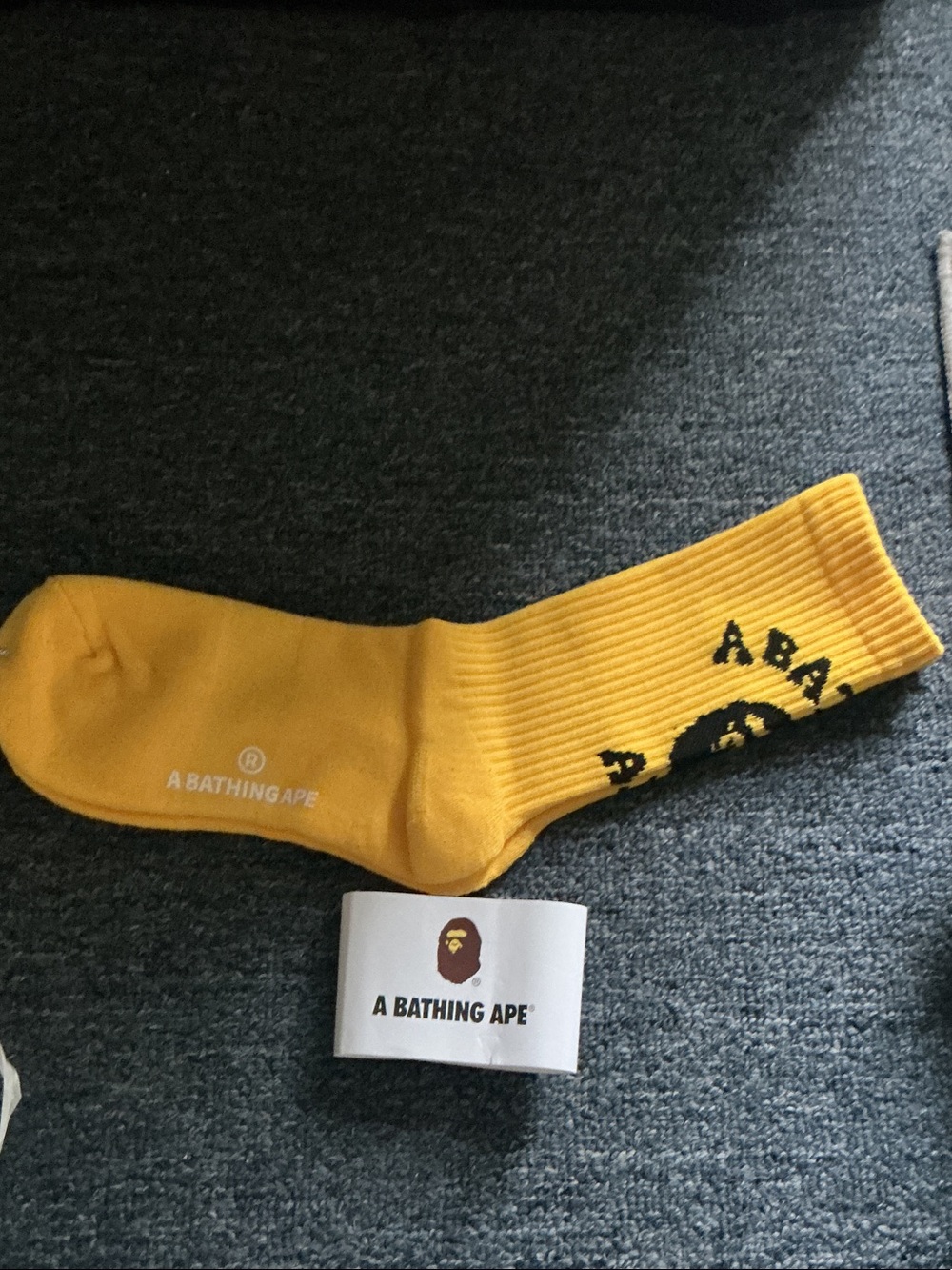 Yellow Logo Crew Socks